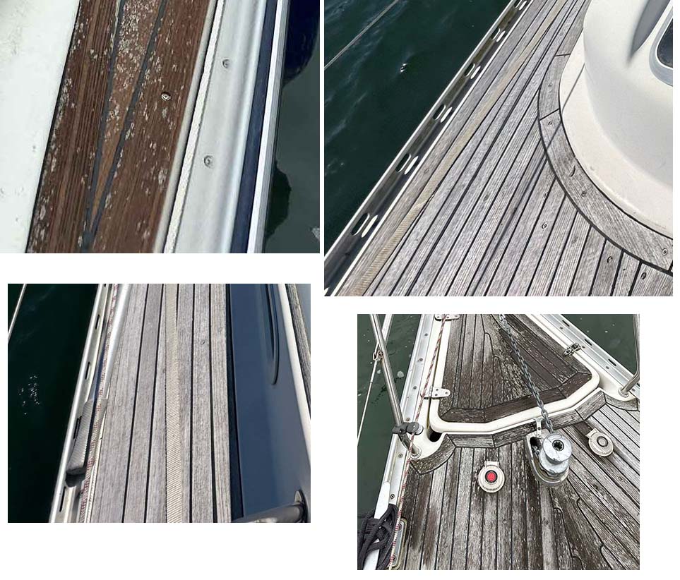 Teak decking screwed into fibreglass grp